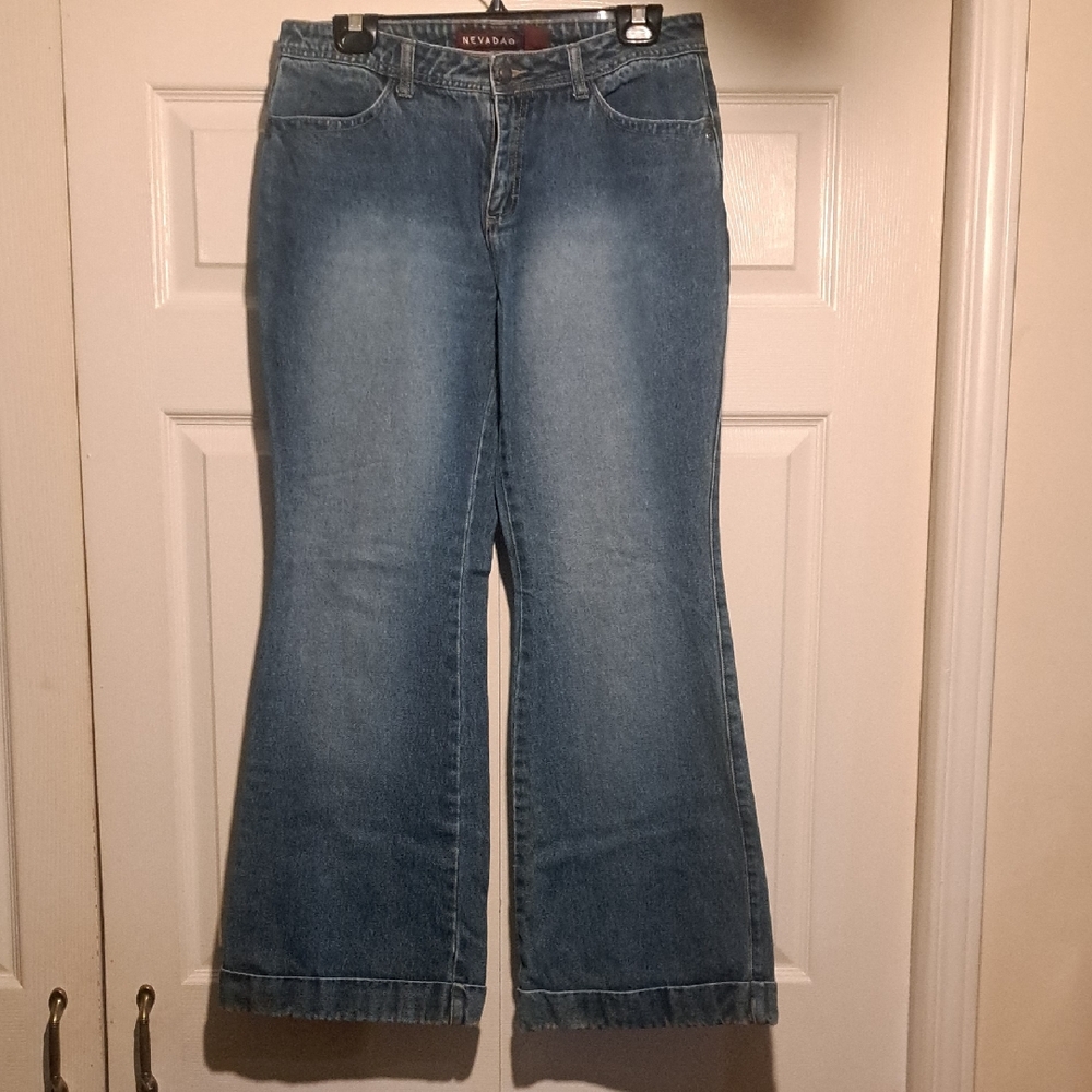 Nevada Vintage Women's Blue Flared Jeans Classic trendy denim jeans Four pockets